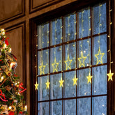 Salcar 2 x 1 m LED Lichtervorhang mit Fernbedienung, 12 Sternen, 108 LEDs, 31V GS-zertifizierte Stromversorgung